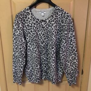 Old Navy Gray Leopard Print Cardigan